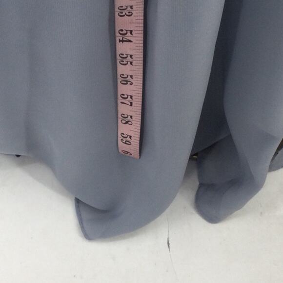 FORMAL SZ 16 1x plus blue assymetrical one shoulder bridesmaid maxi dress B78 - Picture 3 of 9